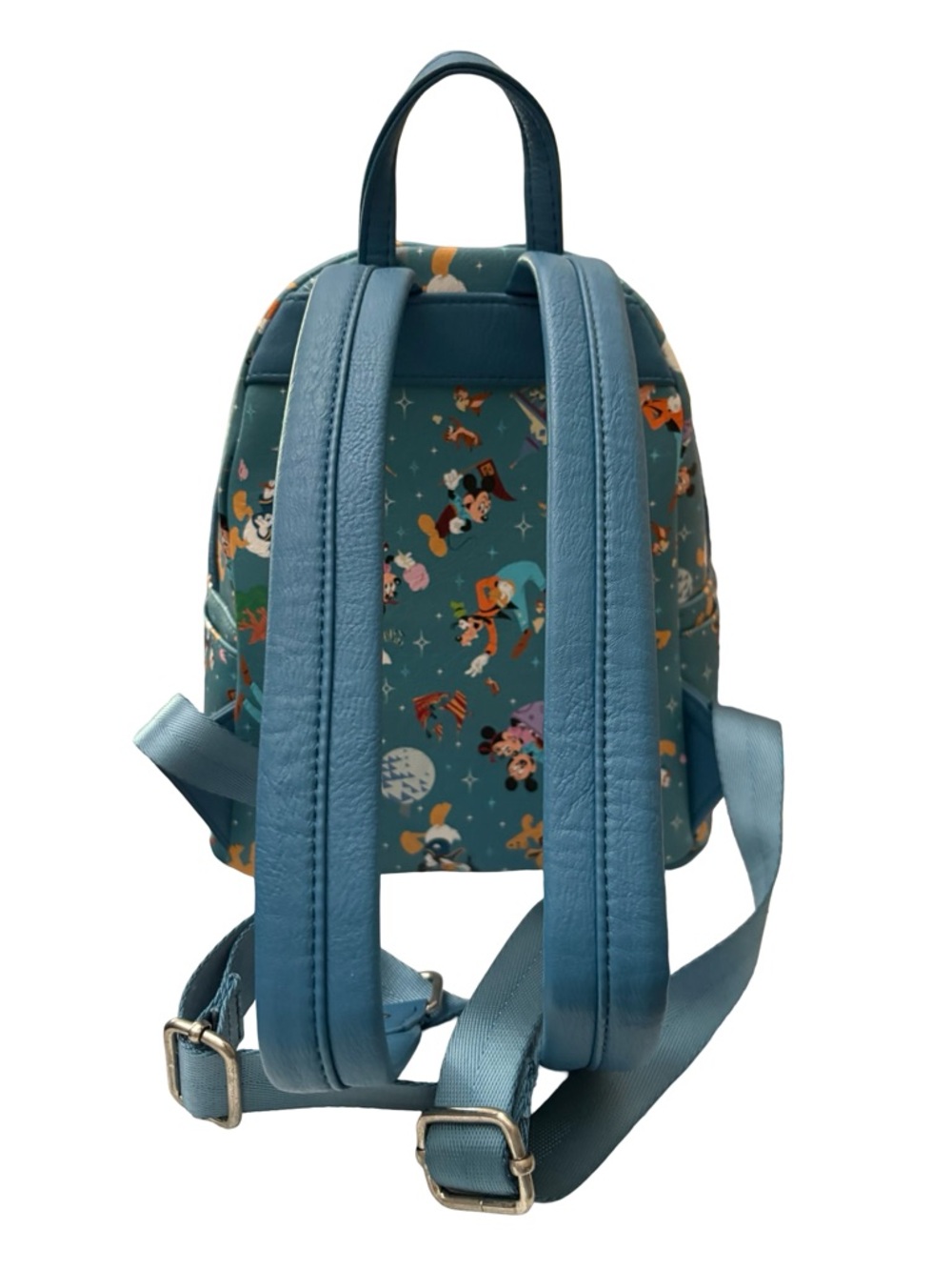 Disney Parks Loungefly Mini Backpack Characters & Attractions Teal - Picture 3 of 7